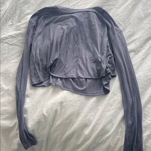 Free people movement purple cropped long sleeve